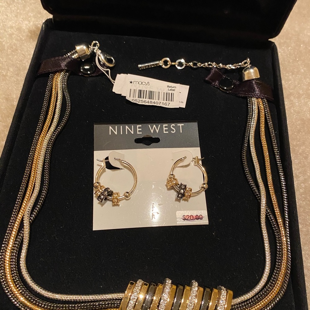 Necklace with matching earrings.